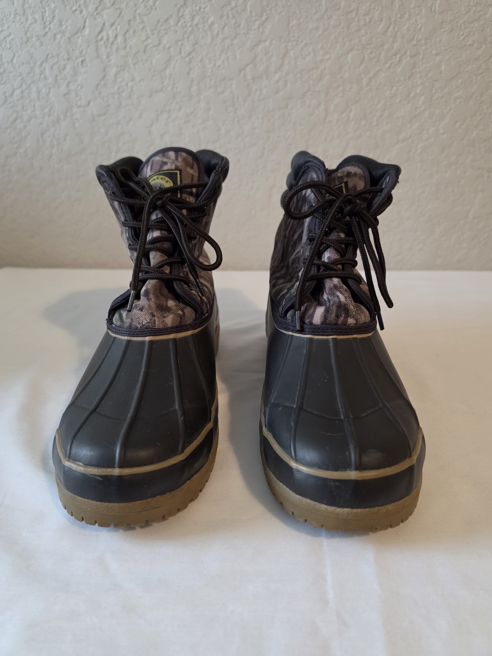 Men's Black and Brown Duck Boots Waterproof Rain & Snow Boots